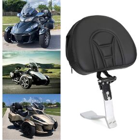Topteng Motorcycle Backrest, Adjustable Driver Backrest Black for Can-Am Spyder RT SE6/SM6 2014-2017, Spyder RT SM5 2010-2013, RT SE5 2013, Spyder RT Roadster SE5 Audio Convenience 2010-2011
