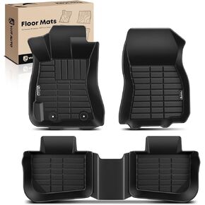 YHTAUTO Floor Mats Fit 2015-2019 Subaru Outback, TPE All Weather Car Mats Waterproof Anti-Slip Odorless Floor Liner, Interior Car Accessories Front & 2nd Row Liner