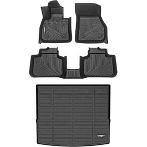 GINOWY-Custom Fit Floor Mats & Cargo Liner for BMW X1 2023-2025丨All Weather Car Floor Mats for BMW X1丨Rubber Cargo Mats Trunk Mat for BMW X1 Car Accessories Mat