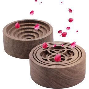 2 PCS Wooden Essential Oil Diffuser, Walnut Wood Diffuser, Aromatherapy Diffuser, Small Round Diffuser for Home, Offices, Cars, Yoga Rooms, Sauna Rooms, SPA Centers