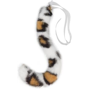 QinRuan Striped Tiger and Spotted Cheetah Tail, Adorable Animal Character Costume Play, Upright Cat Tai