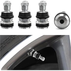 4 PCS TR416 Metal Valve Stems, Tire Valve Stems Replacement with Grommets, High Pressure Valve Stems Outer Mount Fits 0.453 Inch Rim Holes, Universal Car Accessories (TR416S)