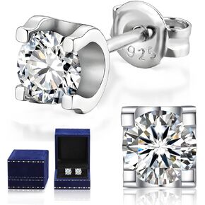 Women's Moissanite Earrings, 0.5-1CT Lab-Created imitation Diamond, 925 Sterling Silver with 18K White Gold Plating, D Color, VVS1 Clarity, Sterling Silver Earrings, Jewelry Gift
