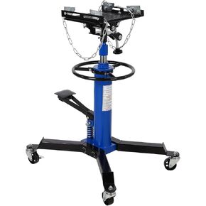 Hydraulic Transmission Jack - 1100 LBS Capacity, 2-Stage Telescopic Lift 33.8"-72.8", 360° Swivel Wheels, Foot Pedal, Heavy Duty, Red