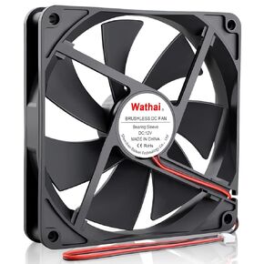 Wathai 140mm x 25mm Case Fan 12V Dual Ball 2Pin High Speed DC Brushless Motor for DIY Cooling or Replacement
