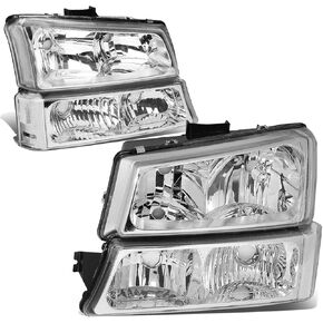 DNA MOTORING Pair Full LED Projector Sequential Headlights Compatible with 03-06 Chevy Silverado 1500 2500 3500 1500HD 2500HD, Start-Up Sequential DRL, Black/Clear, HL-HP8-CSIL03-4P-BK-CL1