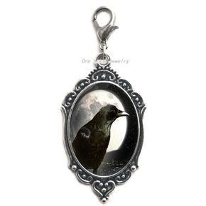 Fashion Charm Full Moon Crow Round Lobster Clasp Zipper Pull,Men's and Women's Lobster Clasp Zipper Pull,TAP246