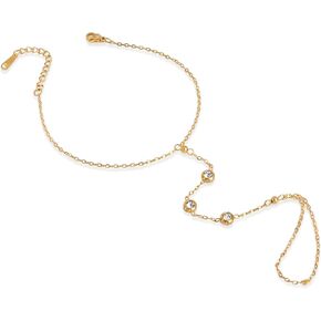 Dainty Star Butterfly Snake Hand Chain Ring Slave Bracelet for Woman