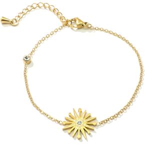 18K Gold Plated Link Bracelet for Women Adorable Little Adjustable Bracelet Dainty Minimalist Link Bracelet Gold Jewelry Gift for Sisters Girlfriend