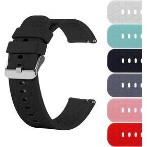 18mm 20mm 22mm Width Silicone Quick Release Wristband Replacement Sports Straps Bracelet Watch Band Women Men Strap with Quick Release Pins for Smartwatch
