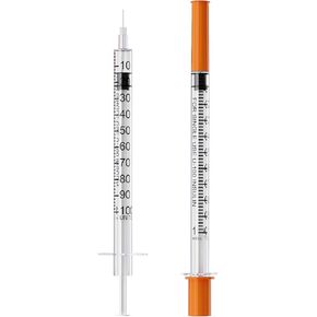 Insulin Syringe U-100 | 1cc Syringe with 31G 5/16" (8mm) Needle, Pack of 25