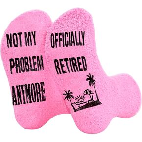 Funny Happy Retirement Socks, Retired Gift Idea, Fuzzy Socks, Retirement Accessories for Mom, Coworkers, Friend, Women, Teacher, Boss, Nurse