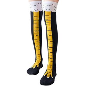 Novelty Funny Crazy Socks Chicken Leg Socks Womens Mens Kids Knee-High Stocking Stuffers for Adult Teen Xmas Gifts
