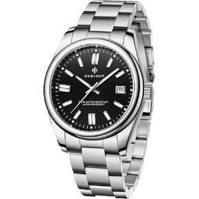 BY BENYAR AKNIGHT Men Wrist Watch for Men,50M Waterproof Stainless Steel Quartz Watches, Analog Chronograph Fashion Business Classic Watch, Easy Read Men Watch Auto Date Luminous Watch
