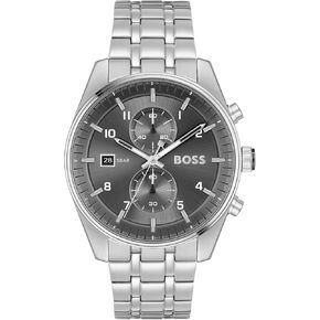 BOSS Skytraveller Men's 44mm Stainless Steel Chronograph Wristwatch - Water Resistant up to 5ATM/50 Meters, Sporty and Sophisticated
