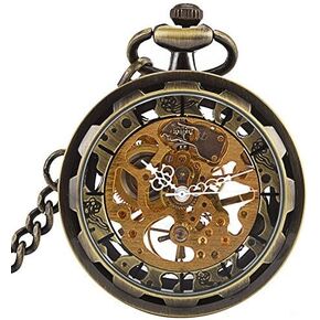 SIBOSUN Mechanical Pocket Watch for Men Pocket Watch with Chain Steampunk Skeleton Antique Men Women Pocket Watches
