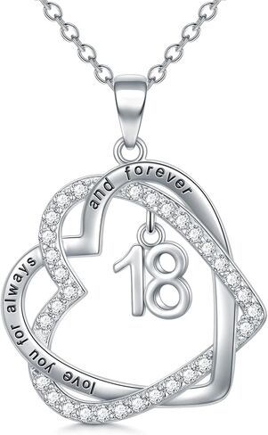 TOUPOP Valentines Day Gifts for Her 925 Sterling Silver Forever Love Heart Necklace Heart Year Old Jewelry Anniversary Birthday Gifts Women Girlfriend Wife Mom Grandma in Kuwait