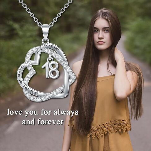 TOUPOP Valentines Day Gifts for Her 925 Sterling Silver Forever Love Heart Necklace Heart Year Old Jewelry Anniversary Birthday Gifts Women Girlfriend Wife Mom Grandma in Kuwait