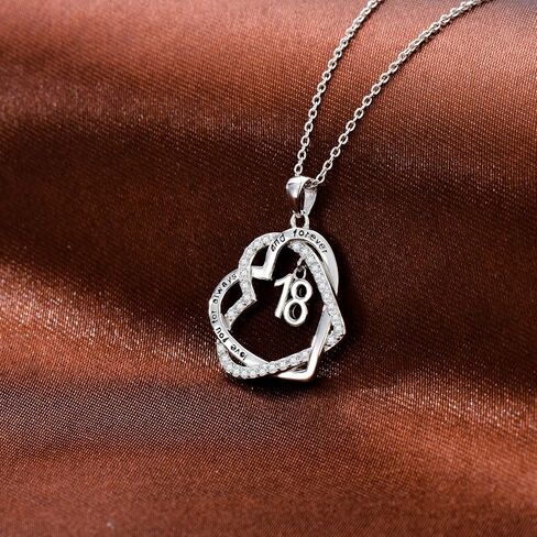 TOUPOP Valentines Day Gifts for Her 925 Sterling Silver Forever Love Heart Necklace Heart Year Old Jewelry Anniversary Birthday Gifts Women Girlfriend Wife Mom Grandma in Kuwait