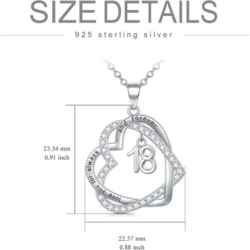 TOUPOP Valentines Day Gifts for Her 925 Sterling Silver Forever Love Heart Necklace Heart Year Old Jewelry Anniversary Birthday Gifts Women Girlfriend Wife Mom Grandma in Kuwait