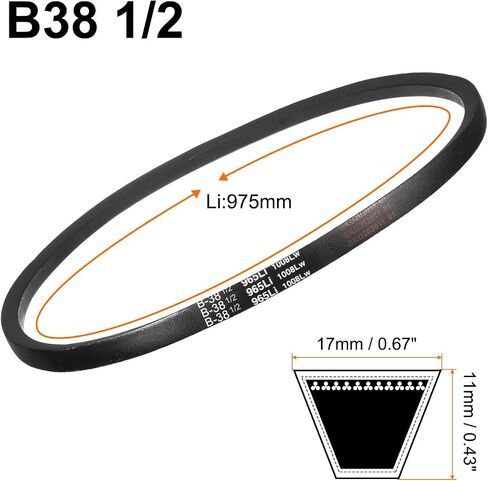 Uxcell قطعتان B83 1/2 حزام مطاطي على شكل حرف V، حزام على شكل حرف B مقاس 86.2 بوصة محيط خارجي × 0.67 بوصة عرض × 0.43 بوصة سمك، حزام نقل الطاقة الصناعي، أسود in Saudi Arabia