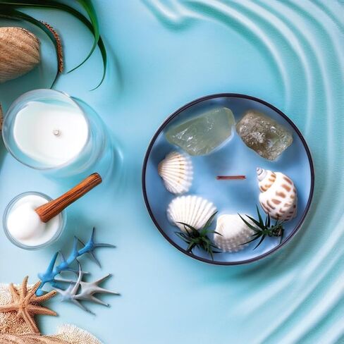 شموع الاحجار الكريمة | شموع فتيلة خشبية معطرة | شموع نسيم المحيط والغابة جاردينيا 8oz لكل منهما | الاسترخاء الاستوائي في المطبخ وديكور المنزل | اروماثيرابي زيت أساسي | هدية فاخرة in Saudi Arabia