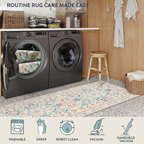 سجاد Lahome باللون الوردي الزهري للفتيات في غرف النوم، سجاد منطقة بوهو قابل للغسل مقاس 8 × 10، سجادة رقيقة ناعمة ذات كومة منخفضة مع دعم مطاطي مانع للانزلاق لغرفة الأطفال وغرفة الطعام والحضانة (وردي فاتح 8 × 10) in Kuwait