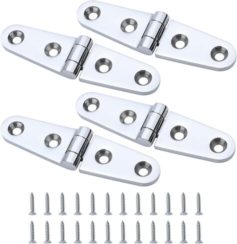 Asymmetrical Shape Boat Strap Casting Hinge 316 Stainless Steel Cabinet Door Flush Triangle Hinges Marine Hardware W/Fasteners (6 inch x 1 inch 4 Pack) in Saudi Arabia
