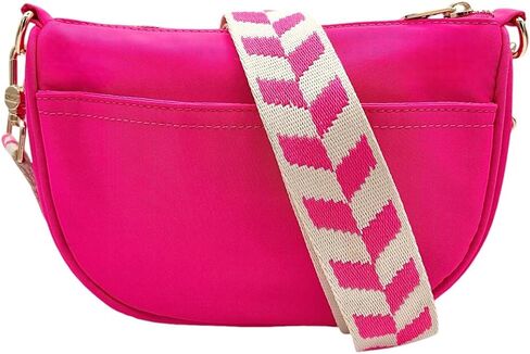 BLOC Bags Crossbody Bags for Women Half Moon Purse Designer Small Shoulder Handbag Triple Pocket with Zippers and Wide Strap in Saudi Arabia