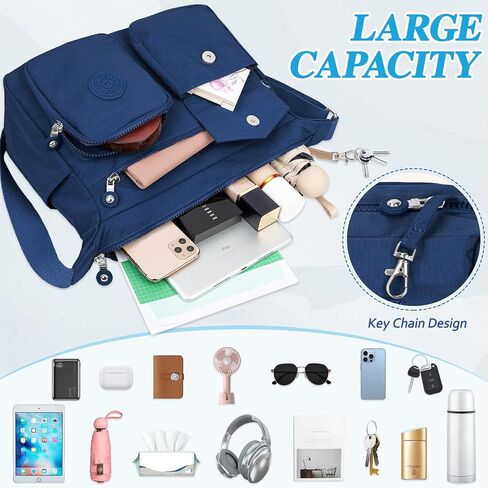 Crossbody Bags for Women Multi Pocket Shoulder Bags Purses with Adjustable Strap Waterproof Satchel Bag in Saudi Arabia