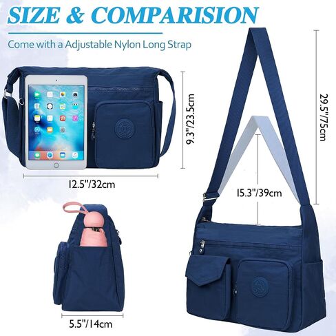 Crossbody Bags for Women Multi Pocket Shoulder Bags Purses with Adjustable Strap Waterproof Satchel Bag in Saudi Arabia
