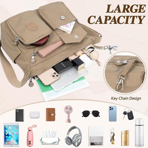 Crossbody Bags for Women Multi Pocket Shoulder Bags Purses with Adjustable Strap Waterproof Satchel Bag in Saudi Arabia