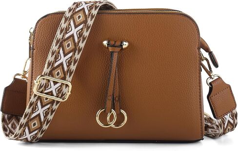 Triple Zip Small Crossbody Bags for Women Vegan Leather Purses Shoulder Handbags,Wide Strap Cell Phone Purse in Saudi Arabia