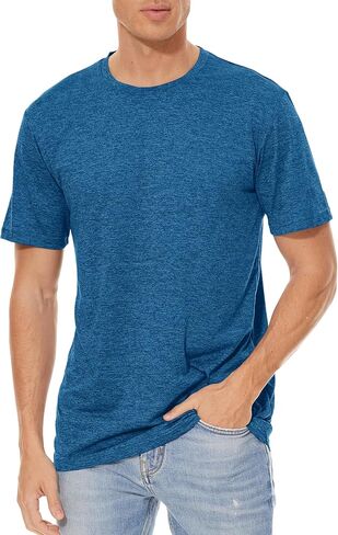 TACVASEN Mens Workout Shirts Short Sleeve Athletic Dry Fit Tshirts Running Gym Crewneck T-Shirts in Saudi Arabia