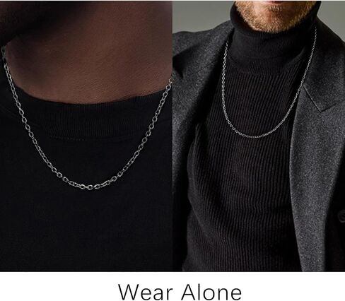 TGNEL 2.3mm 3.5mm Pure Titanium O Link Chain Rolo Cable Necklace for Women Men Sensitive Skin, Hypoallergenic Thin Round Chains for Pendant 22'' 24'' in Saudi Arabia
