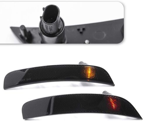 Side Marker Lights for Fiat 500 2012-2017 500e 2013-2019 Sport Models Only Amber Front/Rear Red Halogen Bulbs Turn signal Marker lights Replace OEM Bumper Sidemarker Lamps Smoked Lens in Kuwait