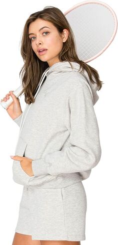 Cali1850 Women's Cloud Nine Fleece Pullover Hoodie – Relaxed Boyfriend Fit, Double-Layer Hood, Ribbed Cuffs and Hem in Kuwait