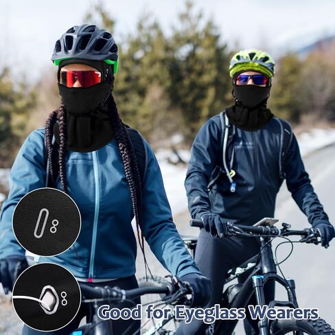 Eurzom 3 Pcs Winter Balaclava Moveable Face Mask Windproof Thermal Ski Mask with Reflective Stripe Cold Weather Ski Mask for Men Women Winter Scarf Mask Neck Warmer Hood for Skiing Cycling Black in Saudi Arabia