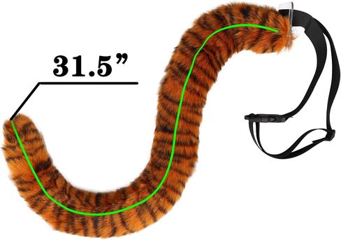 QinRuan Striped Tiger and Spotted Cheetah Tail, Adorable Animal Character Costume Play, Upright Cat Tai in Kuwait