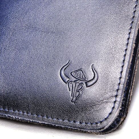 Le'aokuu Mens Genuine Leather Bifold Wallet Organizer Checkbook Removable Chain Wallet in Saudi Arabia