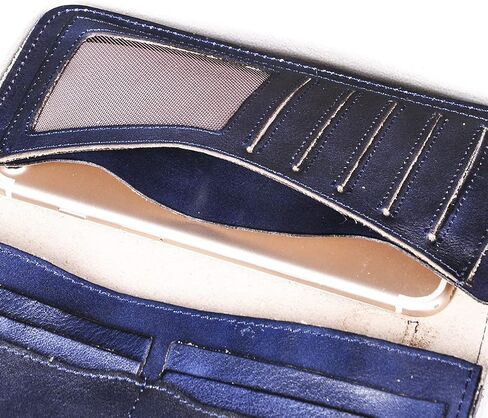 Le'aokuu Mens Genuine Leather Bifold Wallet Organizer Checkbook Removable Chain Wallet in Saudi Arabia