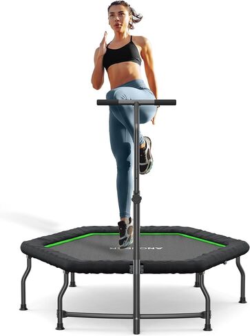 ANCHEER Rebounder Trampoline with Bungees, 50'' Indoor Trampoline for Adults 550 lbs. Max Load Springless Trampoline for Adults (Black) in Kuwait