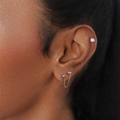 أقراط WEARON للنساء مطلية بالذهب عيار 14 قيراط مجوهرات أذن صغيرة بسيطة لا تسبب الحساسية in Kuwait
