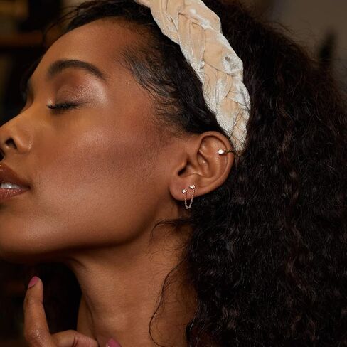 أقراط WEARON للنساء مطلية بالذهب عيار 14 قيراط مجوهرات أذن صغيرة بسيطة لا تسبب الحساسية in Kuwait