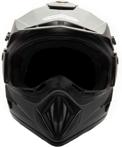 خوذة MMG 30 للبالغين للدراجات النارية على الطرق الوعرة DOT - MX ATV Dirt Bike Motocross UTV - رمادي مطفي مسطح، مقاس X-Large مع نظارات ركوب الخيل in Kuwait