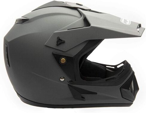 خوذة MMG 30 للبالغين للدراجات النارية على الطرق الوعرة DOT - MX ATV Dirt Bike Motocross UTV - رمادي مطفي مسطح، مقاس X-Large مع نظارات ركوب الخيل in Kuwait