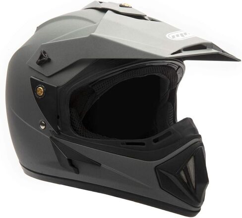 خوذة MMG 30 للبالغين للدراجات النارية على الطرق الوعرة DOT - MX ATV Dirt Bike Motocross UTV - رمادي مطفي مسطح، مقاس X-Large مع نظارات ركوب الخيل in Kuwait