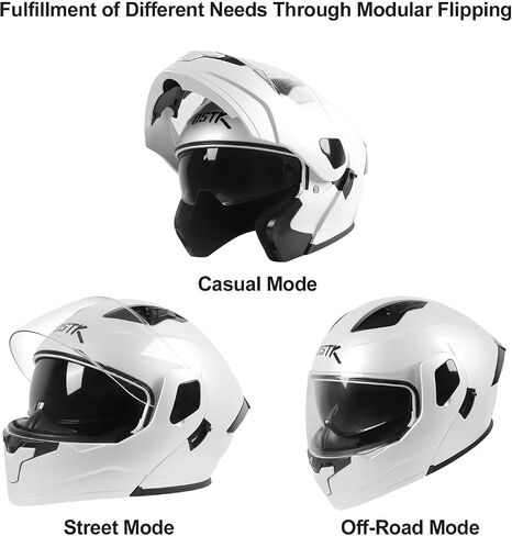 SPARK Motorcycle Dual Visor Flip up Modular Full Face Helmet Adult Men Women DOT Approved in Saudi Arabia