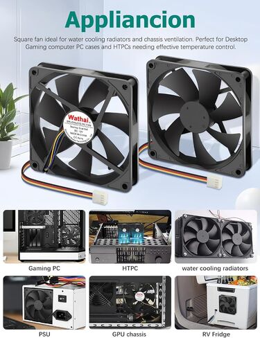 Wathai 140mm x 25mm Case Fan 12V Dual Ball 2Pin عالية السرعة DC فرش السيارات DIY بها بنفسك التبريد أو الاستبدال in Kuwait
