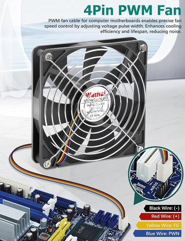 Wathai 140mm x 25mm Case Fan 12V Dual Ball 2Pin عالية السرعة DC فرش السيارات DIY بها بنفسك التبريد أو الاستبدال in Kuwait
